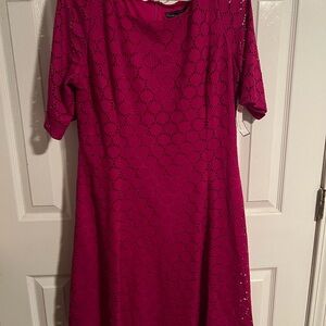 Jessica Howard Fuchsia Lace Midi Dress